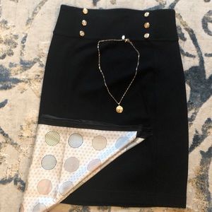 Black high waist pencil skirt